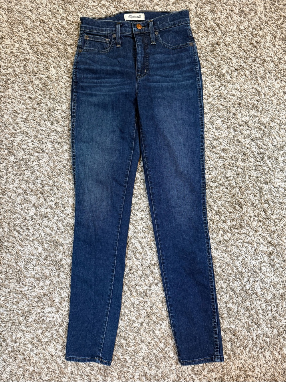 Madewell 10" High Rise Skinny Jeans Dark Blue Indigo